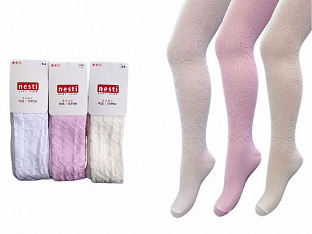 Жаккардовые колготки с флос-нитью для девочки   NESTI
